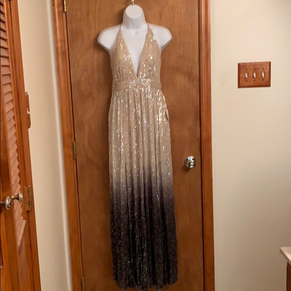 Luxxel ombré sequins maxi dress size large NWT